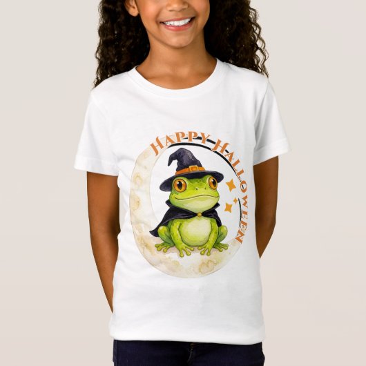 Halloween Lieve Kikker Pad Heks T-shirt (Voorkant)
