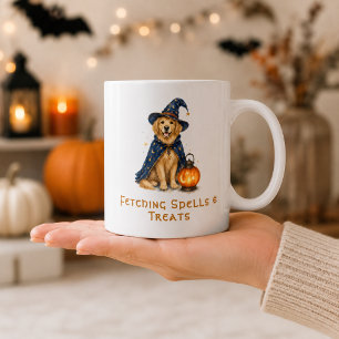 Halloween Lieve Tovenaar Golden Retriever Koffiemok