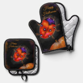 Halloween lieveheersbeestje ovenwant & pannenlap set (Voorkant / Achterkant)