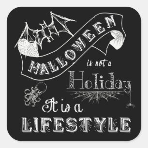 Halloween Lifestyle Chalk Art Vierkante Sticker