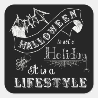Halloween Lifestyle Chalk Art Vierkante Sticker