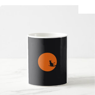 Halloween Lijn Kunst Mok - Zwart & Oranje