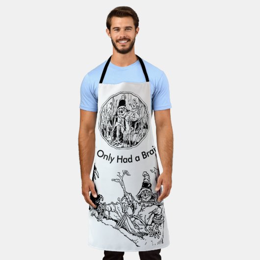 Halloween Line Art Scarecrow No Brain Full Print Schort (Gedragen)