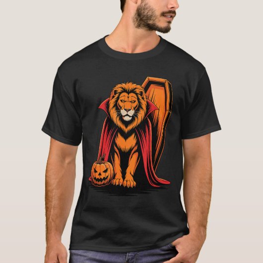 Halloween Lion Coffin Lions T-shirt (Voorkant)