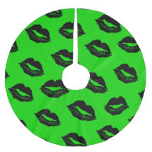 Halloween Lips Pattern Green Black