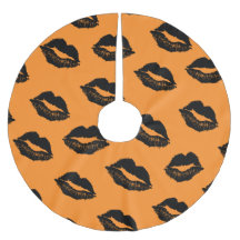 Halloween Lips Pattern Oranje Black
