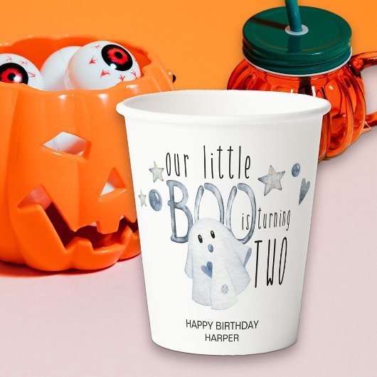 Halloween Little Boo 2e Verjaardagsfeestje Papier  Papieren Bekers