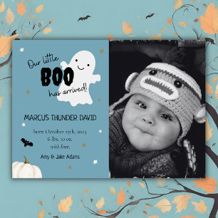 Halloween Little Boo Baby Geboorte Foto Aankondigi Aankondiging