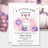 Halloween Little Boo Baby Girl Shower Invitation Kaart