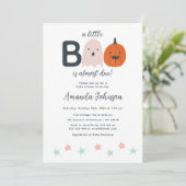 Halloween Little Boo Baby Girl Shower Invitation Kaart (Staand voorkant)
