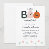 Halloween Little Boo Baby Girl Shower Invitation Kaart (Voorkant / Achterkant)
