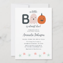 Halloween Little Boo Baby Girl Shower Invitation