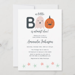 Halloween Little Boo Baby Girl Shower Invitation Kaart