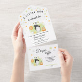 Halloween Little Boo Baby shower All In One Uitnodiging (Afscheurbaar)