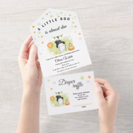 Halloween Little Boo Baby shower All In One Uitnodiging