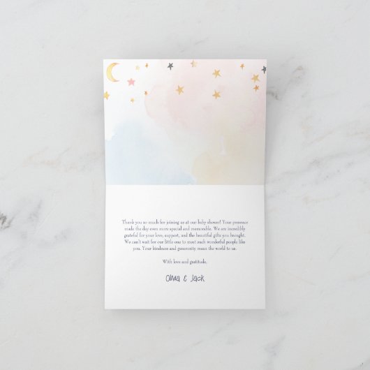 Halloween Little Boo Baby shower Bedankkaart (Binnen)