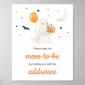 Halloween Little Boo Baby shower Envelope Station Poster (Voorkant)