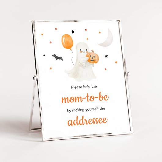 Halloween Little Boo Baby shower Envelope Station Poster