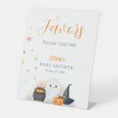 Halloween Little Boo Baby shower Favorieten feest Reclamebord Met Voetstuk (Voorkant)