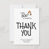 Halloween Little Boo Baby shower Flat Bedankkaart (Voorkant)