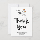 Halloween Little Boo Baby shower Flat Bedankkaart (Voorkant)