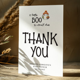 Halloween Little Boo Baby shower Flat Bedankkaart