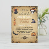 Halloween Little Boo Baby shower Invitation Kaart (Staand voorkant)