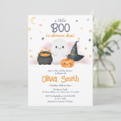 Halloween Little Boo Baby shower Invitation Kaart (Staand voorkant)