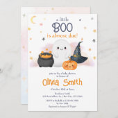 Halloween Little Boo Baby shower Invitation Kaart (Voorkant / Achterkant)