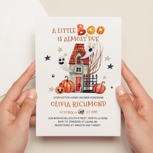 Halloween Little Boo Baby shower Invitation Kaart