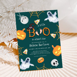 Halloween Little Boo Baby shower Kaart