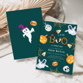 Halloween Little Boo Baby shower Kaart