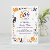 Halloween Little Boo Baby shower Kaart (Staand voorkant)