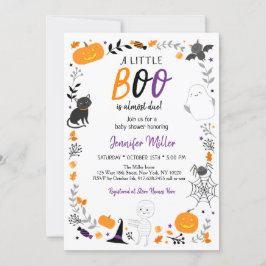 Halloween Little Boo Baby shower Kaart
