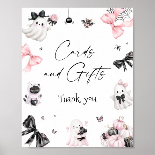 Halloween Little Boo Baby shower Kaarten en gesche Poster (Voorkant)