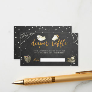 Halloween Little Boo Baby shower Luier Raffle Informatiekaartje