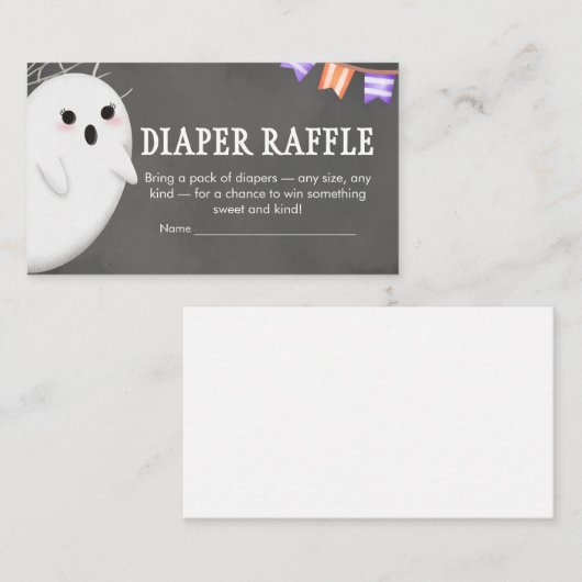 Halloween Little Boo Baby shower Luier Raffle Informatiekaartje (Voorkant / Achterkant)