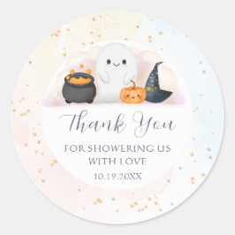 Halloween Little Boo Baby shower Ronde Sticker