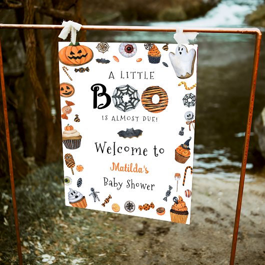 Halloween Little Boo Baby shower Welkom Poster