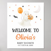 Halloween Little Boo Baby shower Welkom Poster (Voorkant)