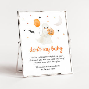 Halloween Little Boo Baby shower Zeg geen Baby Poster