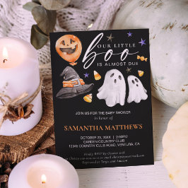 Halloween Little Boo Baby shower Zwart Kaart