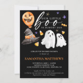 Halloween Little Boo Baby shower Zwart Kaart (Voorkant)