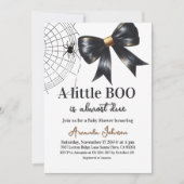Halloween Little Boo Black Bow Baby shower Kaart (Voorkant)