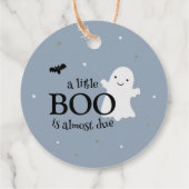 Halloween Little Boo Boy Baby shower Dank u Bedankjes Labels (Achterkant)