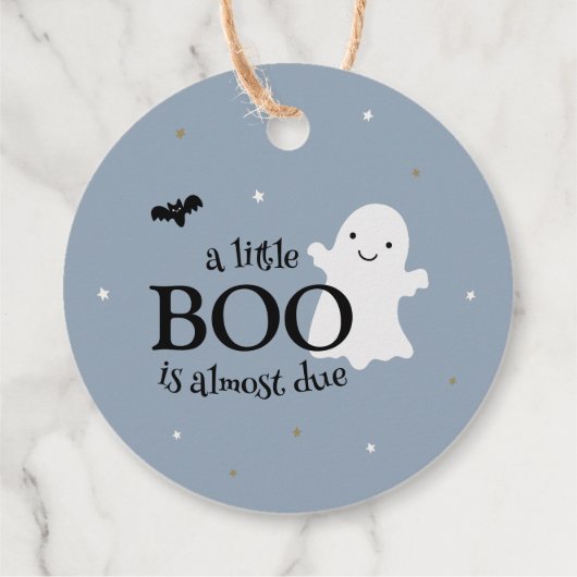 Halloween Little Boo Boy Baby shower Dank u Bedankjes Labels (Achterkant)