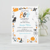 Halloween Little Boo Boy Baby shower Kaart (Staand voorkant)