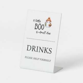Halloween Little Boo Dranken Baby Shower Reclamebord Met Voetstuk