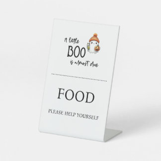 Halloween Little Boo Eten Baby Shower Reclamebord Met Voetstuk