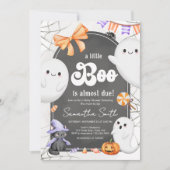 Halloween Little Boo Ghost Baby shower Kaart (Voorkant)